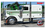 Grey and Lime Green 379/389 Double Cees Peterbilt Stripe Kit