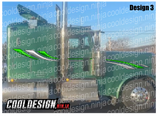 Sage Green 389 Acadian Wedge Peterbilt Stripe Kits