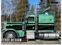 Black and Forest Green Full Seminole Peterbilt Stripe Kit