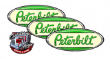 Green and White Peterbilt Emblem Skins