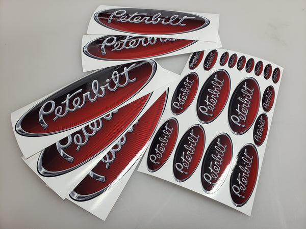 In-Stock Special - Red/Black/Chrome Peterbilt Emblem Skins