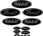 Black/Chrome JamesCo Peterbilt Emblem Skins