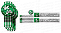 Personalized KM Green/Chrome Full Kenworth Interior/Exterior Skin Kit
