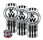 Chrome and Black Vertical Kenworth Emblem Skins