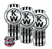 Chrome and Black Vertical Kenworth Emblem Skins