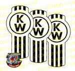 White and Black Vertical Kenworth Emblem Skin