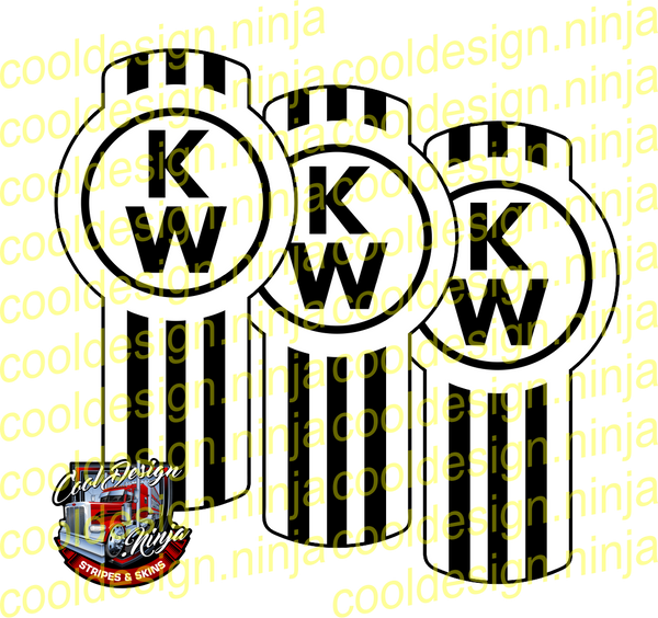 White and Black Vertical Kenworth Emblem Skin