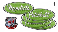 Green and White Chrome Peterbilt Emblem Skins