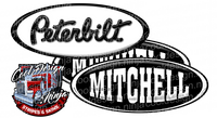 Black and White Mitchell Peterbilt Emblem Skins