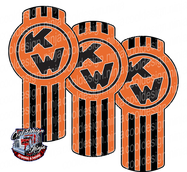 Orange Black and White Kenworth Emblem Skin Kit