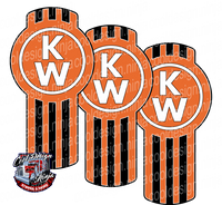 Orange Black and White Vertical Kenworth Emblem Skin Kit