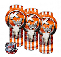 3-Pack of Orange Kenworth Bull Skull Emblem Skins