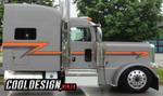 Orange 389 Dark Chrome Peterbilt Stripe Kit