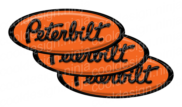 Orange and Black Peterbilt Emblem Skins