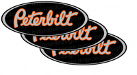 Orange Black Chrome Peterbilt Emblem Skins