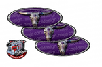 Chrome Longhorn Bull Skull Purple Peterbilt Emblem Skins