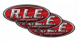 3-Pack Chrome/Red R.L.E Peterbilt Emblem Skins