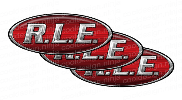 3-Pack Chrome/Red R.L.E Peterbilt Emblem Skins