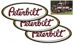 3-Pack of Red/White/Gold Peterbilt Emblem Skins