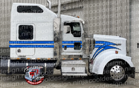 Blue w Black Outline Double Fenderhook Kenworth Stripe Kit