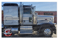 Short Hood Silver and Black Double Cees Peterbilt Stripe Kit