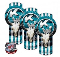 Teal Bull Skull Kenworth Emblem Skin Kit