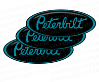 Teal/Black Peterbilt Emblem Skin Kit