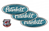 White and Teal Peterbilt Emblem Skins