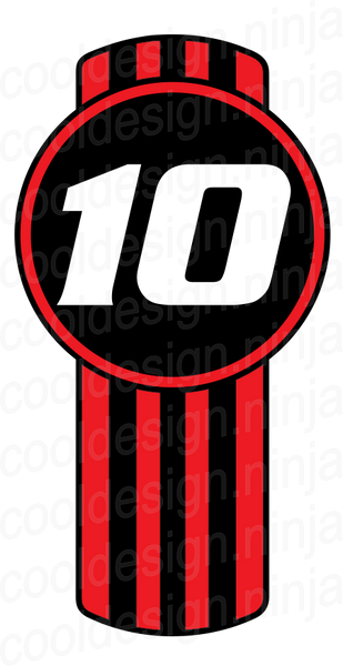 3-Pack of Custom Unit Number 10 Kenworth Emblem Skins