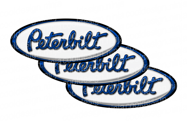 White and Dark Blue Peterbilt Emblem Skins