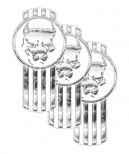 White Pitbull Kenworth Emblem Skin Kit