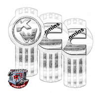 White and Chrome Cummins Kenworth Emblem Skin