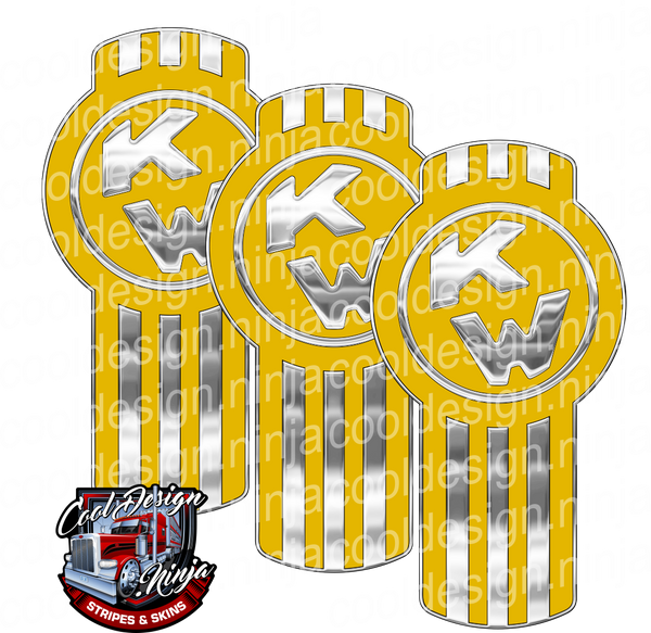 Vette Yellow Kenworth Emblem Skin Kit