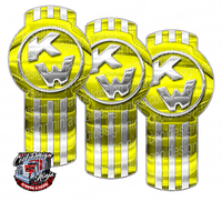 3-Pack Yellow/Chrome Kenworth Emblem Skins