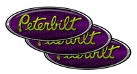 Chartreuse Purple Chrome Peterbilt Emblem Skins