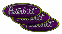 Chartreuse Purple Chrome Peterbilt Emblem Skins