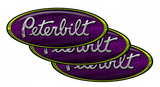 Chartreuse Purple Chrome Peterbilt Emblem Skins