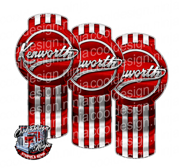 Red Deflector Kenworth Emblem Skins