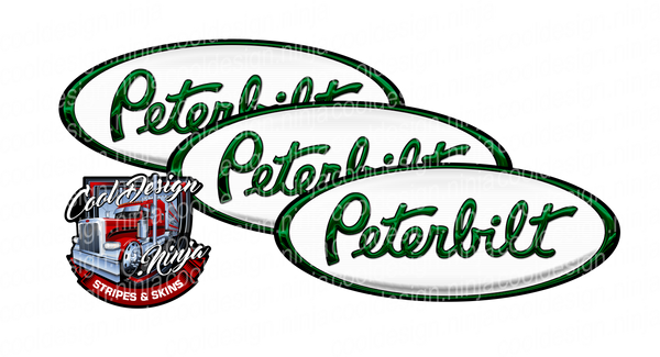 White and Green Peterbilt Emblem Skins