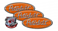 Orange and Chrome Peterbilt Emblem Skins