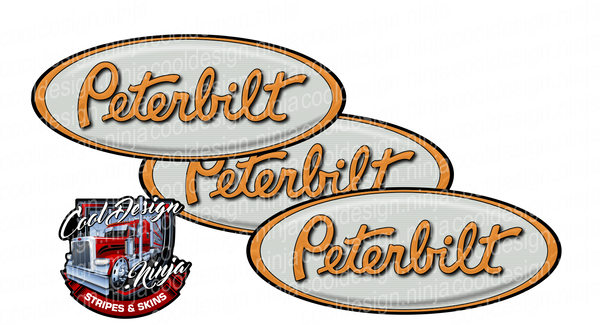 Orange and Cream Peterbilt Emblem Skins