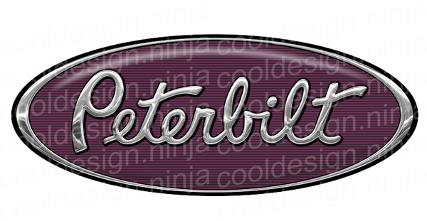 Chrome Purple White Peterbilt Emblem Skins