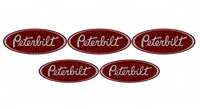 Silver/Burgundy Peterbilt Emblem Skins