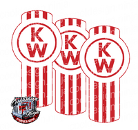 Red and White Vertical Kenworth Emblem Skin