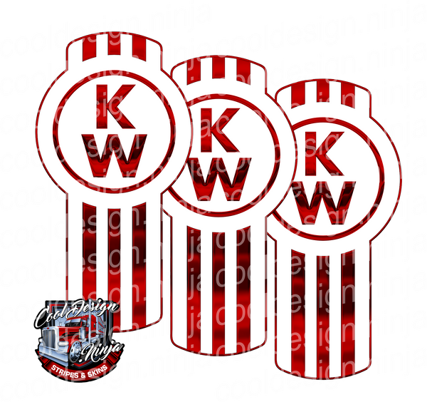 Red and White Vertical Kenworth Emblem Skin