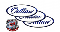 White and Viper Blue Outlaw Peterbilt Emblem Skins