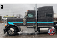 Light Blue and Chrome Straight 77 Peterbilt Stripe Kit