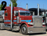 Light Blue and Chrome Straight 77 Peterbilt Stripe Kit